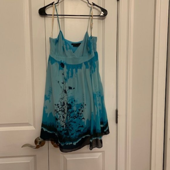 BCBG Blue Flower Summer Dress - Picture 1 of 3